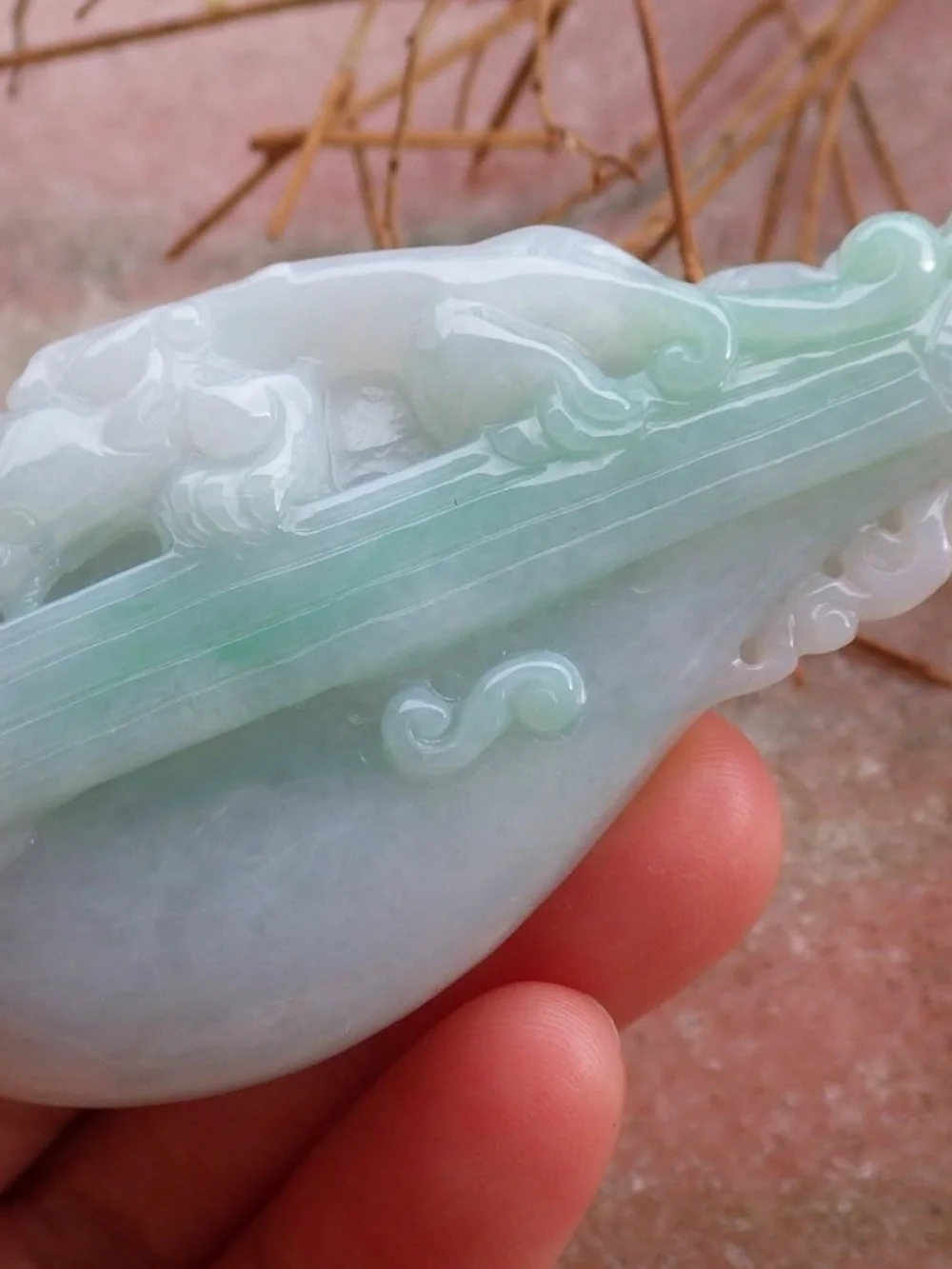 Certified Natural Myanmar Burma A Jade jadeite Dragon Pi Xiu Guitar Pendant